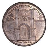 Suffolk, Ipswich, James Conder, Penny, 1797, Wolsey’s Gate, rev. from the same die as previous, edge plain,...