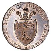 Suffolk, Lowestoft, Richard Powles, Halfpenny, 1795, 10.10g/6h (DH 37; Judson 1079); Sudbury, Goldsmith & Sons,...