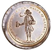 Surrey, Lambeth, Prattent’s Penny, from the same obv. die as previous, rev. man seated on ground gnawing bone,...