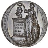 Warwickshire, Birmingham, John Clarke, Halfpenny, 1795, Britannia crowning bust of George III with laurel wreath,...