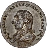 Warwickshire, Birmingham, William Hallan, Skidmore’s Halfpence (2), 1792, legend both sides, obv. die with...