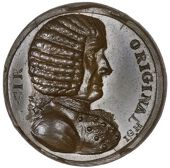 Warwickshire, Birmingham, John Gregory Hancock, Halfpenny or medal, 1800, bust right, sir original around, rev. this...