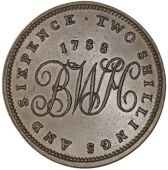Warwickshire, Birmingham, Workhouse, Gimblett’s Two Shillings and Sixpence, 1788 (4), in copper, 19.16g/12h, in...