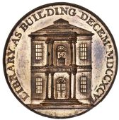 Warwickshire, Birmingham, Kempson’s Buildings, Halfpenny, Library, rev. arms of Birmingham, inner legend, edge...