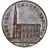 Warwickshire, Birmingham, Kempson’s Churches and Chapels, Halfpence (9), Ashted Chapel (2), no stop after kempson,...