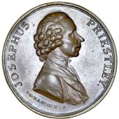 Warwickshire, Birmingham, 50th Birthday of Joseph Priestley, 1783, medals by J.G. Hancock (2), in silver and copper,...