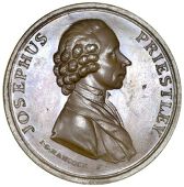 Warwickshire, Birmingham, 50th Birthday of Joseph Priestley, 1783, medals by J.G. Hancock (2), in copper and white...