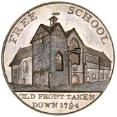 Warwickshire, Coventry, Kempson’s Buildings, Halfpence (8), all Handel revs., Bablake Hospital, edge plain,...