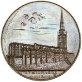 Warwickshire, Coventry, Kempson’s Penny or medal, elevation of St Michael’s Church, rev. interior of the...