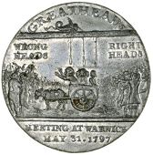 Warwickshire, Warwick, The Greatheed Petition to Dismiss the King’s Ministers, 1797, a white metal medal,...