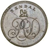 Westmorland, Kendal, Lutwyche’s mule Penny, from the same dies as previous, edge plain, 20.59g/6h (DH 1a). Some...