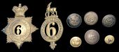 6th (1st Royal Warwickshire Regiment) & The Royal Warwickshire Regiment. An o/r brass glengarry badge (KK 426 lugs...