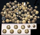 Indian Army Buttons. A large selection comprising mainly KC issues, 38 large, 34 small and 24 screw back.  The large...