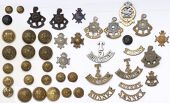 Sussex and East Yorkshire Regimental Insignia. The former comprising mainly basic issue collars and buttons but...