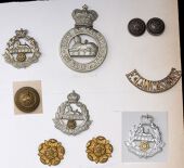 East Lancashire Regiment & Loyal North Lancashire Regiment Insignia. The former comprises a single brass collar...