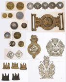 Scots Guards/25th KOB/KOSB Insignia. The Scots Guards section comprises one o/r pewter coatee button and various...
