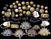 Australian and New Zealand Military Insignia. Comprising scarce large size buttons to the Queensland Vols. (silver...