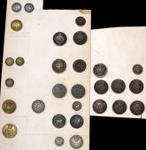 British Military Buttons. A scarce selection comprising two officers’ large plated and one small to the 28th Notts...