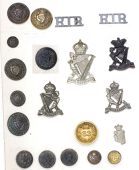 83rd County of Dublin and The Royal Irish Rifles Insignia. Comprising an 83rd County of Dublin Regiment o/r...