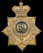 69th (South Lincolnshire) Regiment Senior NCOs Helmet Plate 1878 - 1881. A very rare example being a die stamped...