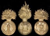 Princess Victoria’s (Royal Irish Fusiliers) Other Ranks Fur Cap Grenade and Glengarry Badges. Three very fine die...