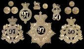 50th (Queen’s Own) Regiment & 97th (Earl of Ulster’s) Regiment Insignia. Comprising to the 50th an o/r last...