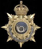 The King’s Own (The Yorkshire Light Infantry) Officer’s Post 1902 Helmet Plate. A good quality example featuring...
