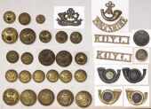 The 105th (Madras Light Infantry) Regiment, The King’s Own Yorkshire Light Infantry Insignia. Comprising a scarce...