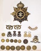 The North Staffordshire Regiment (The Prince of Wales’s) Insignia. Including an officer’s post 1902 helmet plate...