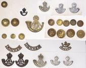 Durham Light Infantry Insignia. 68th DLI a good quality o/r brass glengarry badge (KK 530 one lug missing), an...
