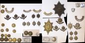 Grenadier Guards & Worcestershire Regimental Insignia. Including basic o/r cap badges in g/m and a WWII bakelite, an...