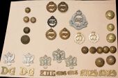 Cavalry Insignia. A large selection including an officer’s full dress pair of collar badges to the 4th Royal Irish...