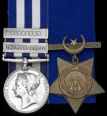 Pair: Sergeant J. Sullivan, Commissariat and Transport Corps

Egypt and Sudan 1882-89, dated reverse, 2 clasps,...