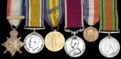 Six: Serjeant E. J. Hill, Royal Army Service Corps

1914 Star, with copy ‘slip-on’ clasp (S-16771 Pte.,...