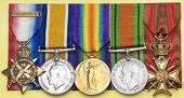 Five: Warrant Officer Class 2 G. Bishop, Royal Army Service Corps

1914 Star, with clasp (CMT-479 Pte., A.S.C.);...