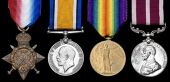 Four: Warrant Officer Class 1 W. Clements, Army Service Corps, awarded an M.S.M. ‘For Gallantry’ in...