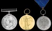 Three: Private A. B. Lewis, Royal Army Service Corps

British War and Victory Medals (DM2-195169 Pte., A.S.C.);...