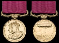 Royal Engineers Balloon School Medal, 1907,  32mm., bronze-gilt, by A. Fenwick, obverse, conjoined busts of King...