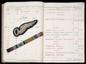 The original flying log book appertaining to Flying Officer J. A. I. Coyne, D.F.C., who was decorated for his...