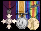 A Great War military O.B.E. group of three awarded to Captain John Francis Douglas Dimock, 2/8th Battalion Sherwood...