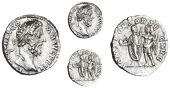 Roman Imperial coins, Commodus (177-192), Denarius, 191, laureate head right, rev. I O M SPONSOR SEC AVG, Jupiter...