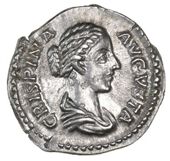 Roman Imperial coins, Crispina (Augusta 177-183), Denarius, 180-2, draped bust right, rev. IVNO, Juno standing left,...