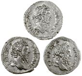 Roman Imperial coins, Septimius Severus (193-211), Denarius, 203, laureate head right, rev. Fortuna seated left (RIC...