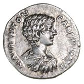 Roman Imperial coins, Caracalla (198-217), Denarius, as Caesar under Septimius Severus, Laodicea, 197, bare-headed,...