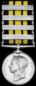 East and West Africa 1887-1900, 4 clasps, 1887-8, 1891-2, 1892, 1893-94, unnamed, edge bearing a catalogue number in...