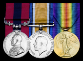 A Great War D.C.M. group of three awarded to Warrant Officer Class 1 A. Baillie, 87th Battalion, Canadian Infantry,...