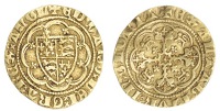 Edward III (1327-1377), Treaty period, Quarter-Noble, London, mm. cross potent, nothing before edward, ‘Treaty’...