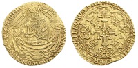 Henry V (1413-1422), Noble, class C, mm. pierced cross on rev. only, similar, 6.93g/5h (SCBI Schneider 225ff; N...