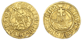 Henry VII (1485-1509), Half-Angel, type V, mm. pheon, 2.55g/1h (SCBI Schneider 546-7; N 1702; S 2192). Nearly very...