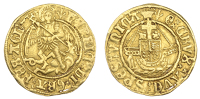 Henry VII (1485-1509), Half-Angel, type V, mm. pheon, 2.55g/1h (SCBI Schneider 546-7; N 1702; S 2192). Nearly very...